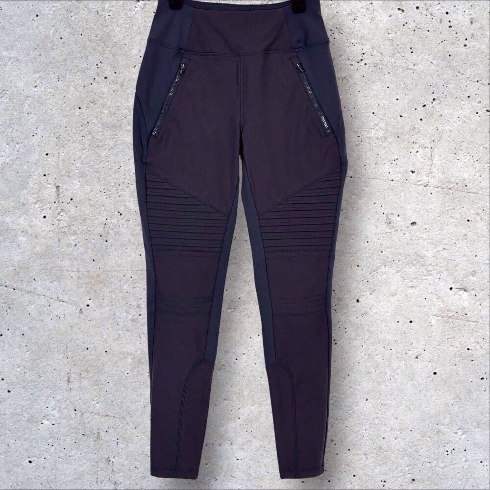 Athleta Headlands Hybrid Moto Tight Legging Pants Size 2P Hiking Black